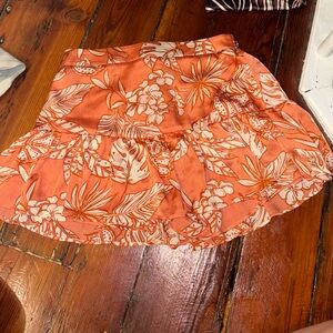 Forever 21 Floral Orange Mini Skirt